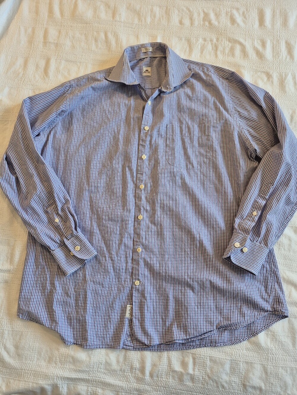 Peter Millar men's XL gingham blue purple white VGUC